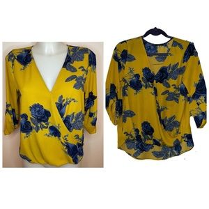 West Kei Mustard Yellow Floral top size M